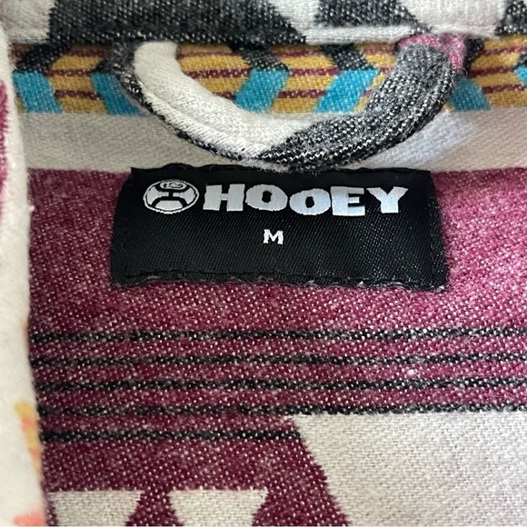 Hooey Southwestern Flannel Button Up Jacket Women’s M Cotton Red Wine Black Tan - Picture 7 of 17